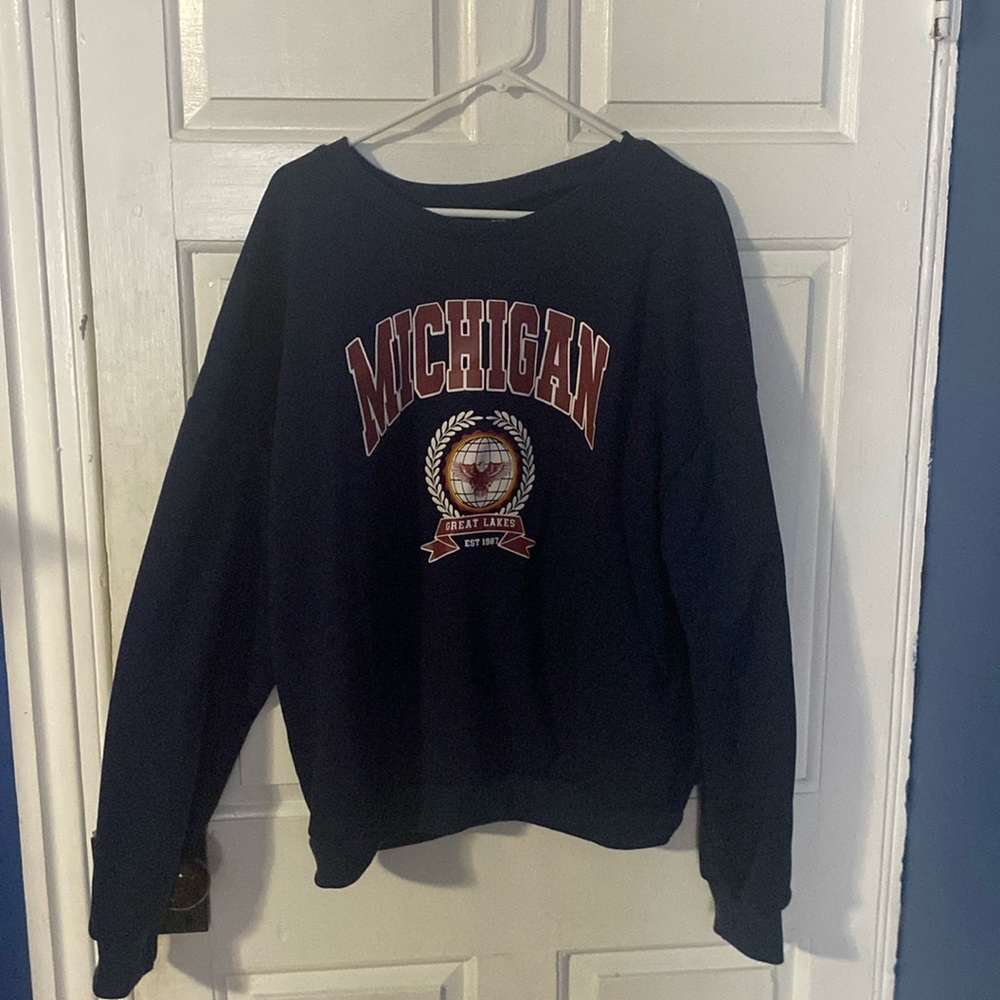 Navy blue Michigan Crewneck Sweatshirt